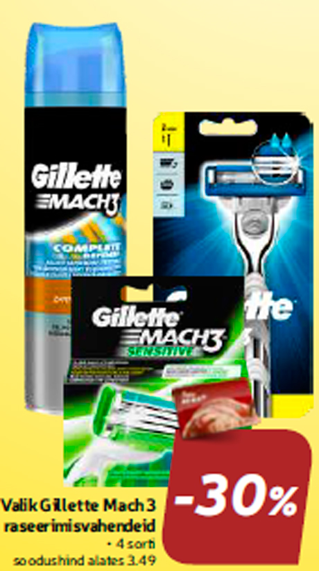 Valik Gillette Mach3 raseerimisvahendeid  -30%
