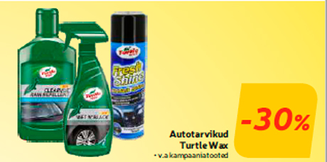 Autotarvikud Turtle Wax  -30%
