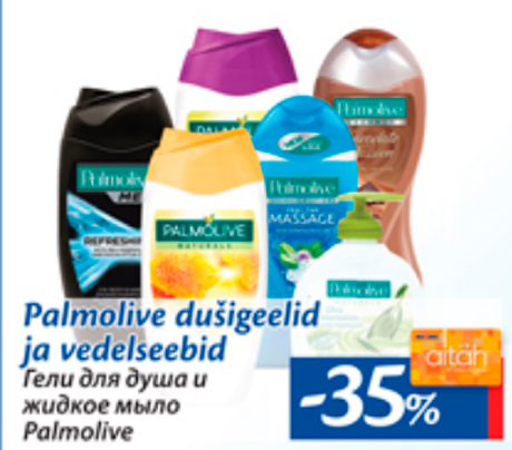 Palmolive dušigeelid ja vedelseebid  -35%