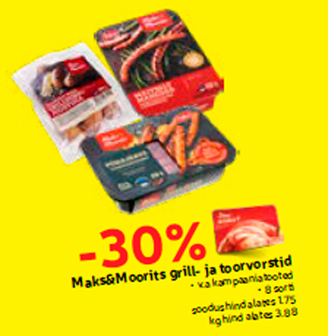 Maks&Moorits grill- ja toorvorstid -30%