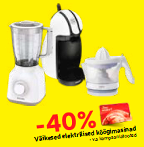 Väikesed elektrilised köögimasinad  -40%
