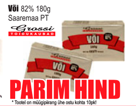 Või 82% 180g, Saaremaa PT - PARIM HIND