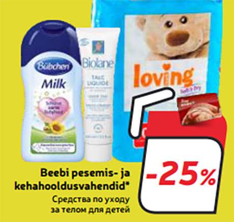 Beebi pesemis- ja kehahooldusvahendid* -25%