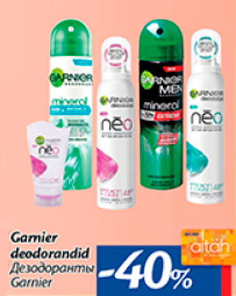 Garnier deodorandid  -40%