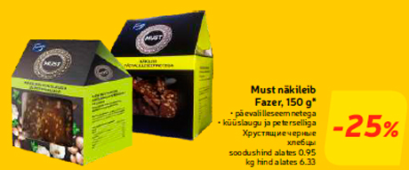 Must näkileib Fazer, 150 g* -25%