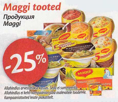 Maggi tooted -25%