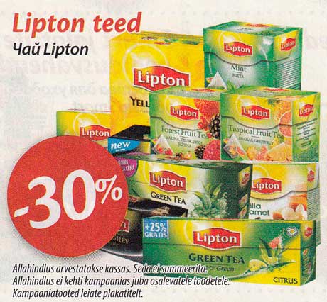 Lipton teed -30%