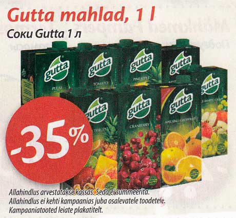 Gutta mahlad, 1 l -35%