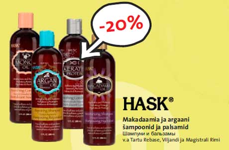 Makadaamia ja argaani šampoonid ja palsamid -20%