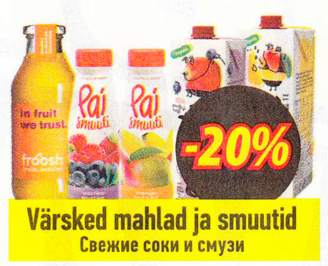 Värsked mahlad ja smuutid  -20%