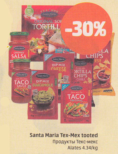 Santa Maria Tex-Mex tooted  -30%