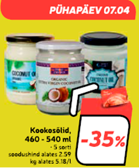 Kookosõlid, 460 - 540 ml  -35%