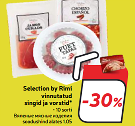 Selection by Rimi vinnutatud singid ja vorstid* -30%