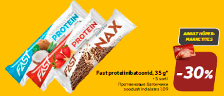 Fast proteiinibatoonid, 35 g*  -30%