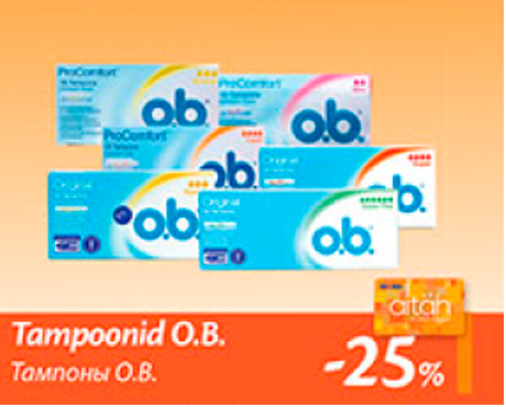 Tampoonid O.B.  -25%