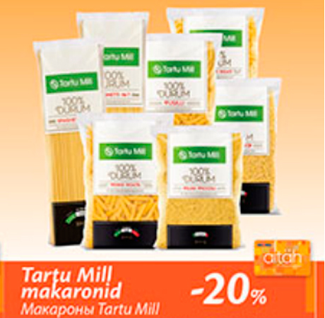 Tartu Mill makaronid  -20%