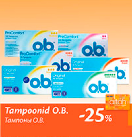 Tampoonid O.B.  -25%