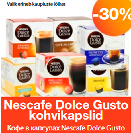 Neskafe Dolce Gusto kohvikapslid  -30%