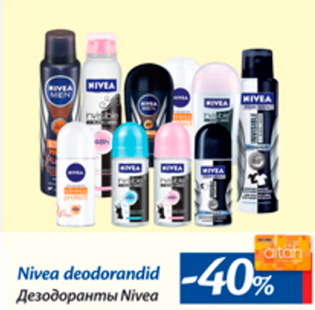 Nivea deodorandid  -40%