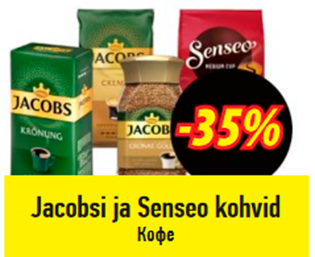 Jacobsi ja Senseo kohvid  -35%