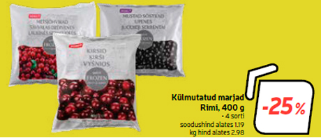 Külmutatud marjad Rimi, 400 g -25%