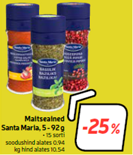 Maitseained Santa Maria, 5 - 92 g -25%