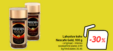 Lahustuv kohv Nescafe Gold, 100 g -30%