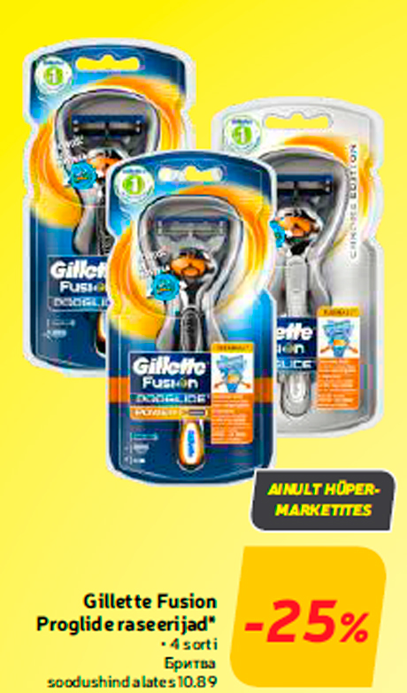 Gillette Fusion Proglide raseerijad*  -25%