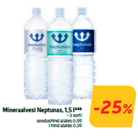 Mineraalvesi Neptunas, 1,5 l***  -25%
