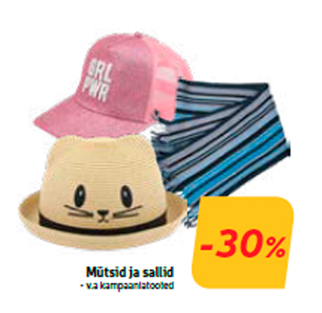 Mütsid ja sallid  -30%
