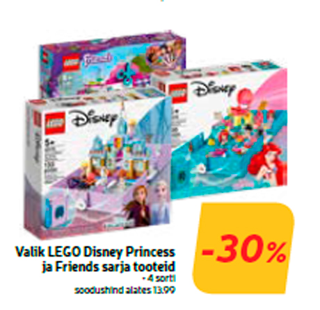 Valik LEGO Disney Princess ja Friends sarja tooteid  -30%
