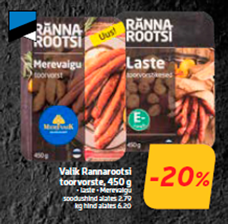 Valik Rannarootsi toorvorste, 450 g  -20%
