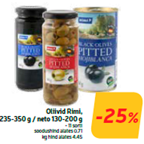 Oliivid Rimi, 235-350 g / neto 130-200 g  -25%
