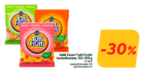 Valik Fazeri Tutti Frutti kummikomme, 150-350 g  -30%
