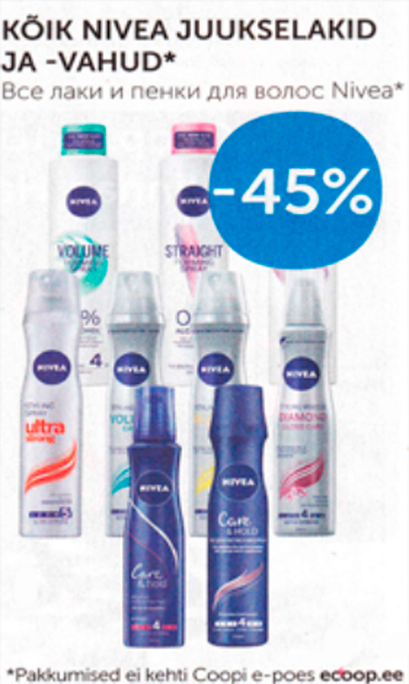 KÕIK NIVEA JUUKSELAKID JA -VAHUD*  -45%