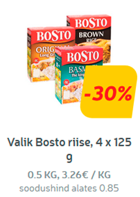 Valik Bosto riise, 4 x 125 g -30%