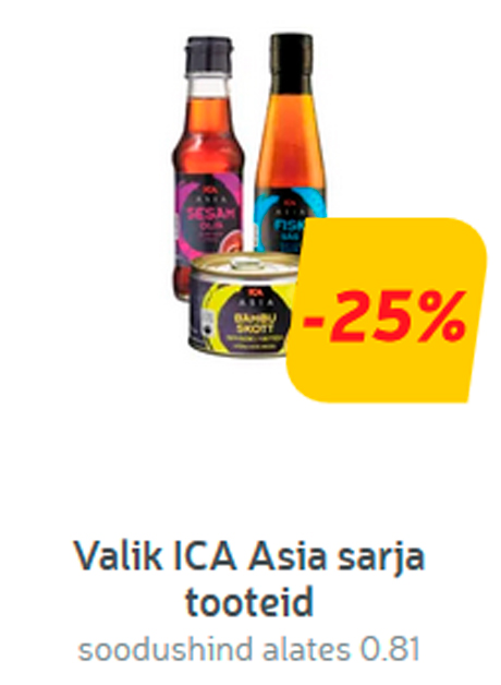 Valik ICA Asia sarja tooteid -25%