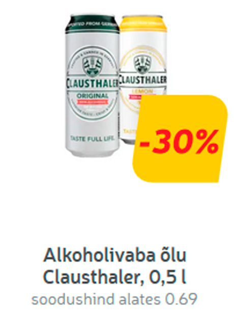 Alkoholivaba õlu Clausthaler, 500 ml -30%