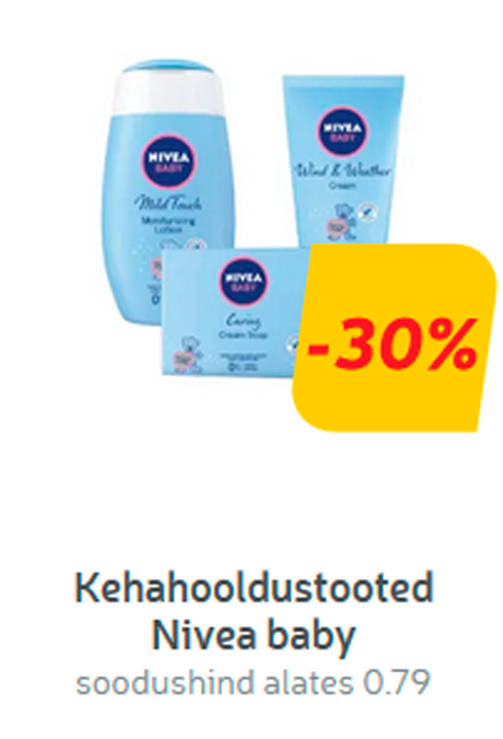 Kehahooldustooted Nivea baby**  -30%