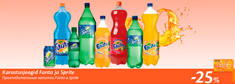 Karastusjoogid Fanta ja Sprite  -25%