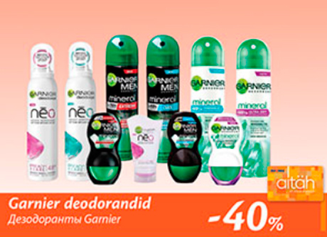 Garnier deodorandid  -40%