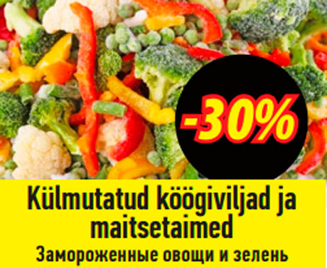 Külmutatud köögiviljad ja maitsetaimed  -30%