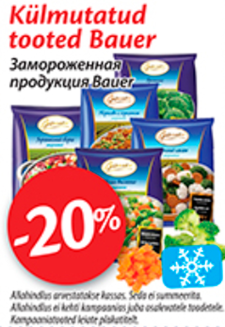 Külmutatud tooted Bauer  -20%