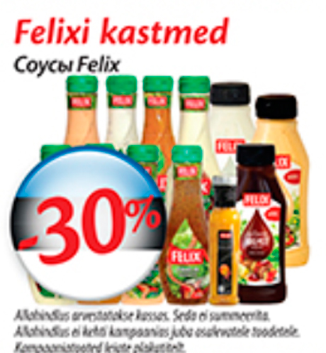 Felixi kastmed -30%