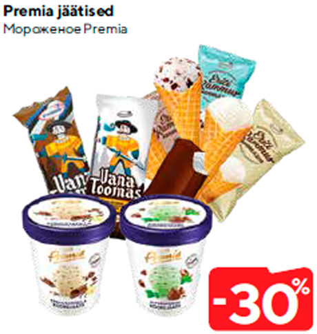  Premia jäätised -30%