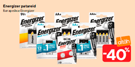 Energizer patareid  -40%