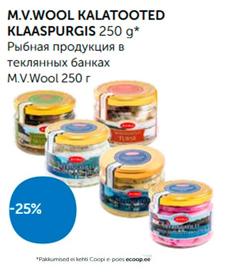 M.V.WOOL KALATOOTED KLAASPURGIS 250 g* -25%