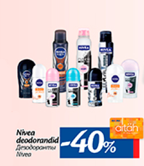 Nivea deodorandid  -40%