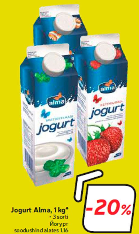 Jogurt Alma, 1 kg*  -20%