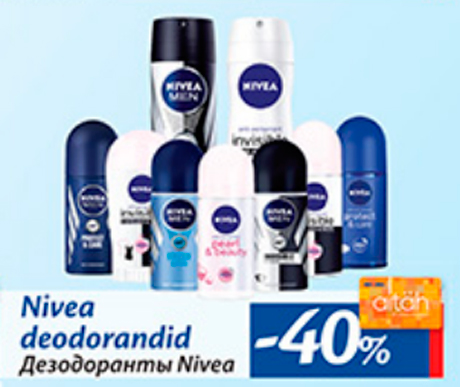 Nivea deodorandid  -40%